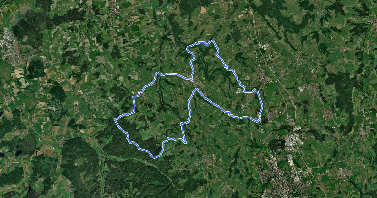 Маршрут 2 - Altusried MTB-Runde на спутниковом снимке