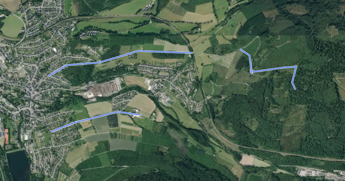 Маршрут [◇2] Bezirksrundweg ◇2 bei Olsberg на спутниковом снимке
