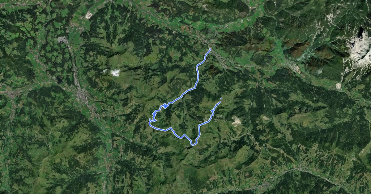 Маршрут [2] Fieberbrunner Höhenweg на спутниковом снимке