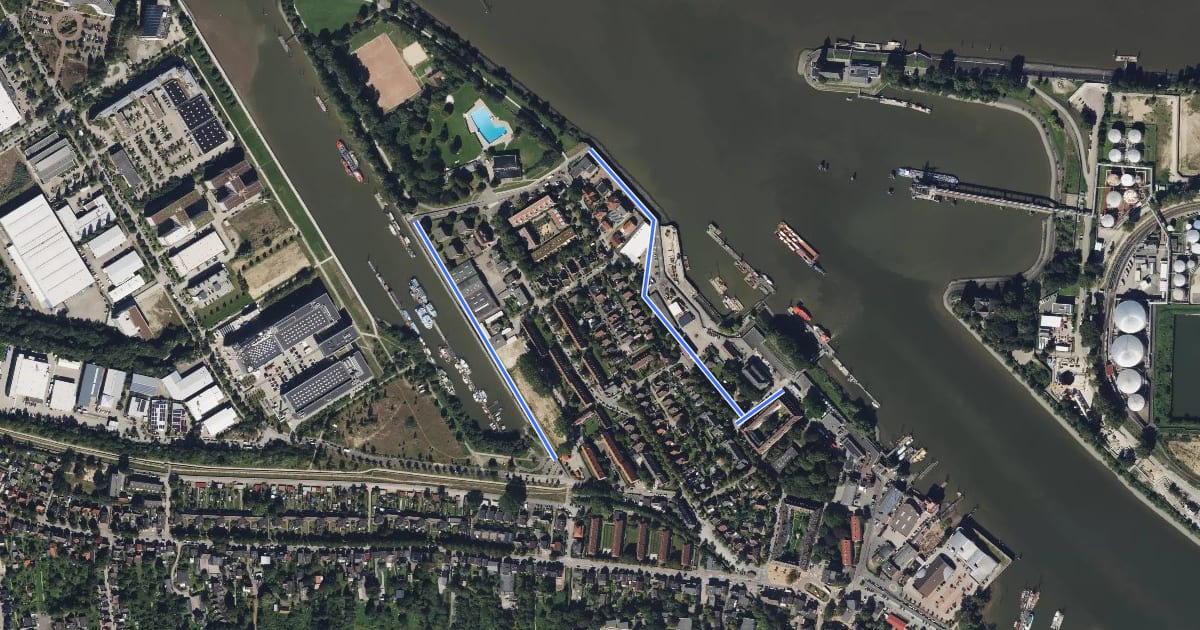 Маршрут 2. Grüner Ring Abzweig Finkenwerder на спутниковом снимке