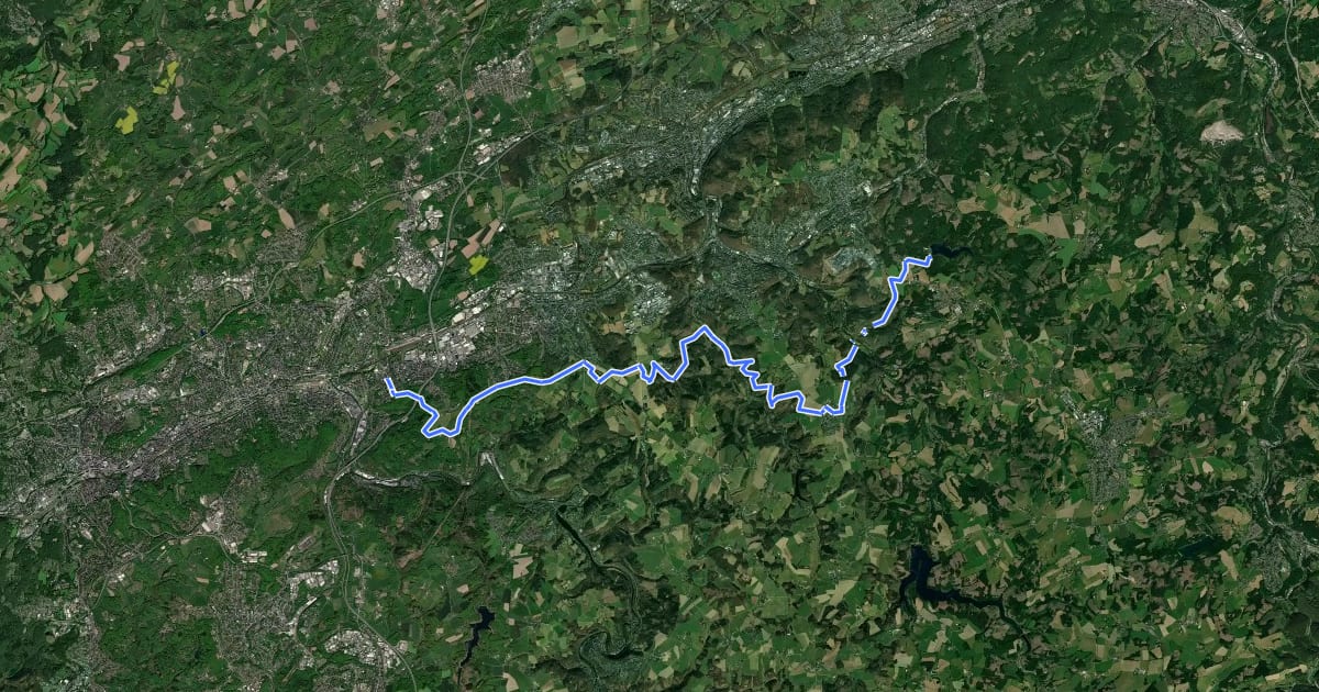 Маршрут <2> Hasper Talsperre - Wuppertal-Langerfeld на спутниковом снимке