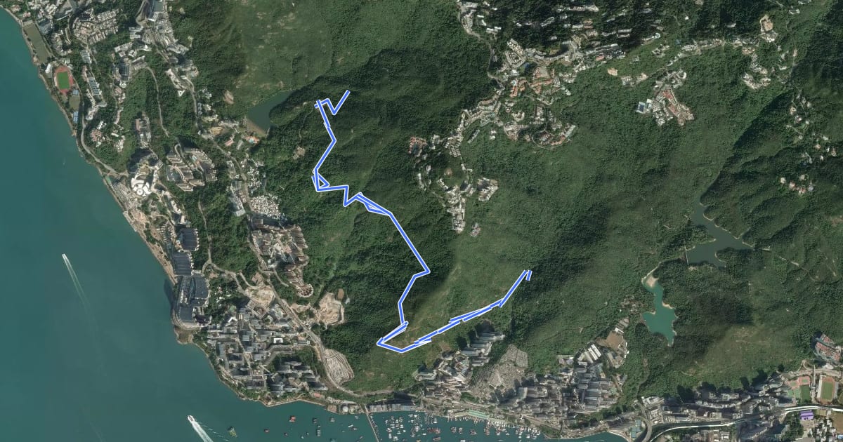 Маршрут 港島徑第2段 Hong Kong Trail Section 2 на спутниковом снимке