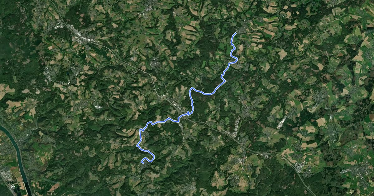 Маршрут [2] HWW Westerwald Etappe 2 (Flammersfeld - Waldbreitbach) на спутниковом снимке