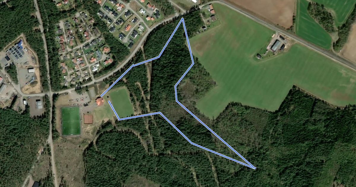Маршрут 2 km на спутниковом снимке