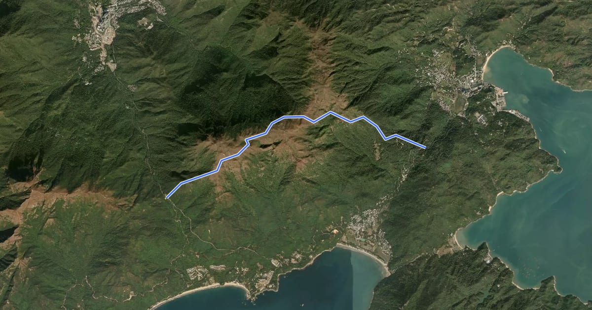 Маршрут 鳳凰徑第2段 Lantau Trail Section 2 на спутниковом снимке