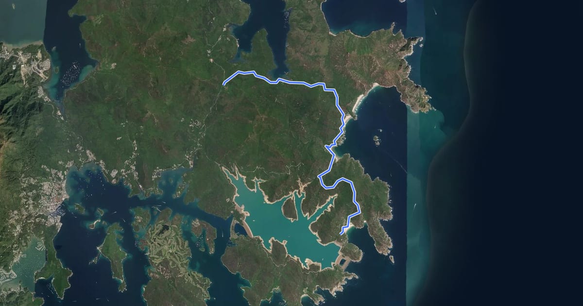 Маршрут 麥理浩徑第2段 MacLehose Trail Section 2 на спутниковом снимке