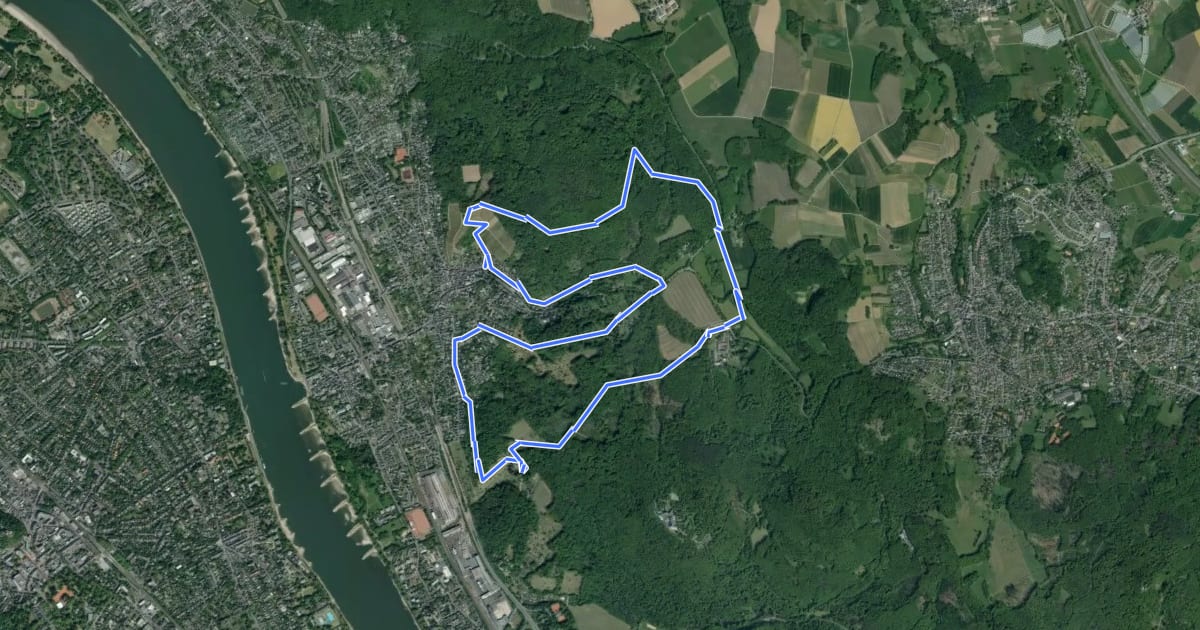 Маршрут 2 Oberdollendorf und seine Weinberge на спутниковом снимке