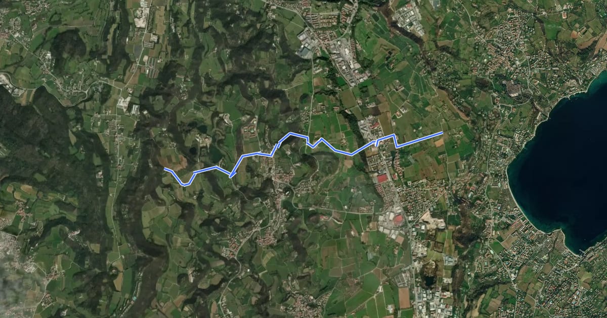 Маршрут 2 - Percorsi delle Colline Moreniche di Puegnago на спутниковом снимке