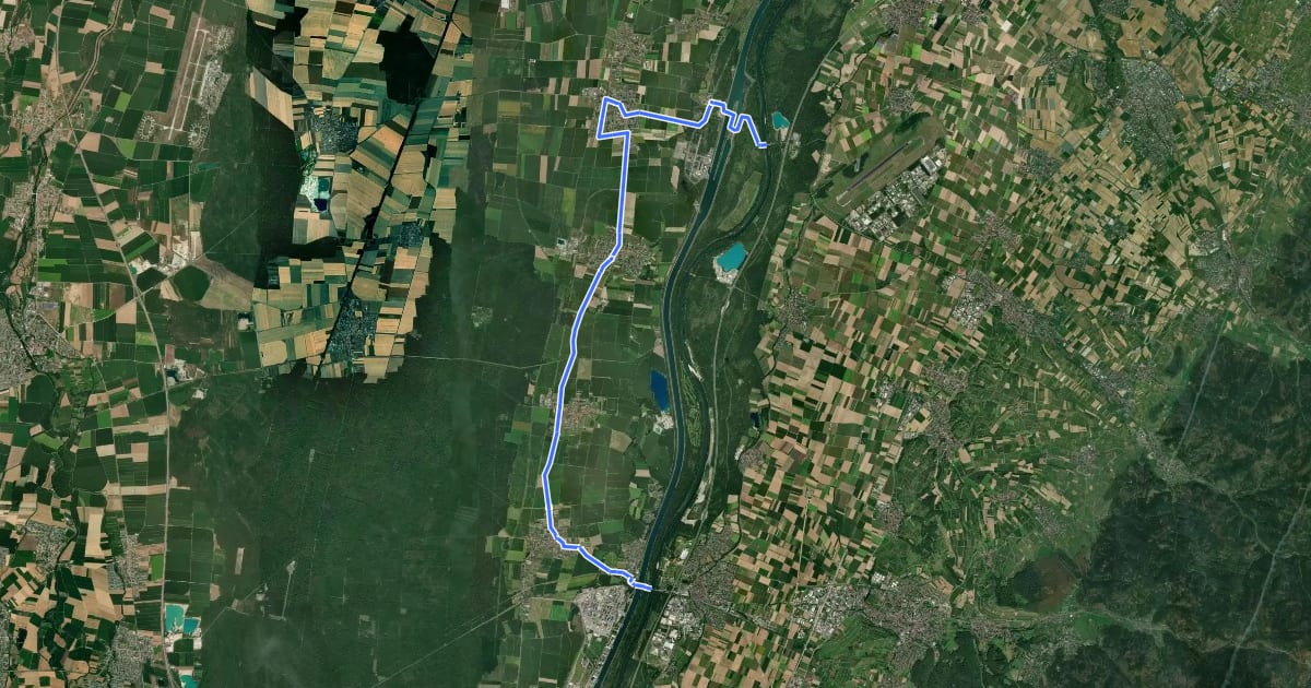 Маршрут 2 Rives 3 Ponts - Tour 1, 4, 15 et 19 (FR) на спутниковом снимке