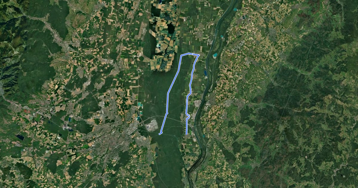Маршрут 2 Rives 3 Ponts - Tour 10 на спутниковом снимке