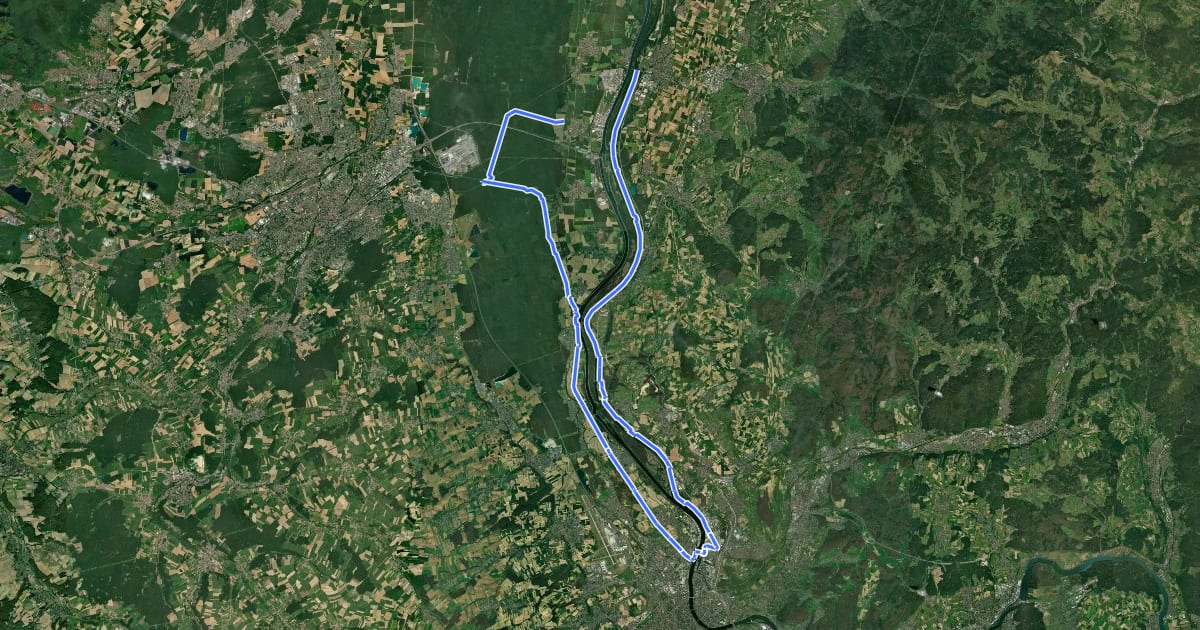 Маршрут 2 Ufer 3 Brücken - Tour 11 на спутниковом снимке