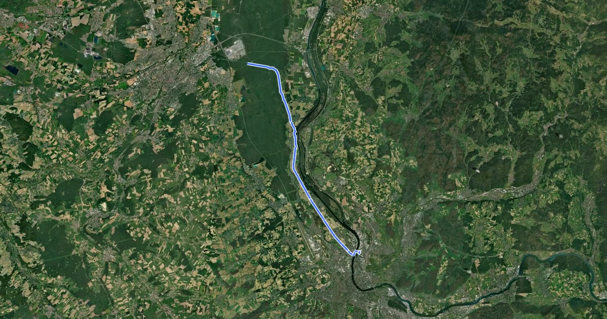 Маршрут 2 Ufer 3 Brücken - Tour 9 на спутниковом снимке