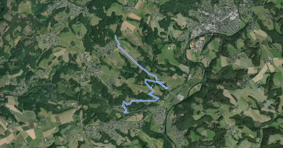 Маршрут [<2] Wanderweg 2 des KEV [Lohmar] на спутниковом снимке