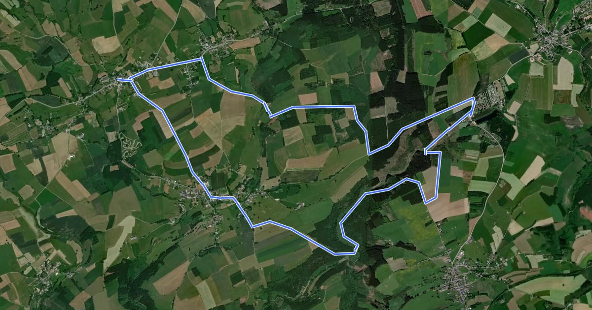 Маршрут 20. Vallée de l'Ourthe на спутниковом снимке