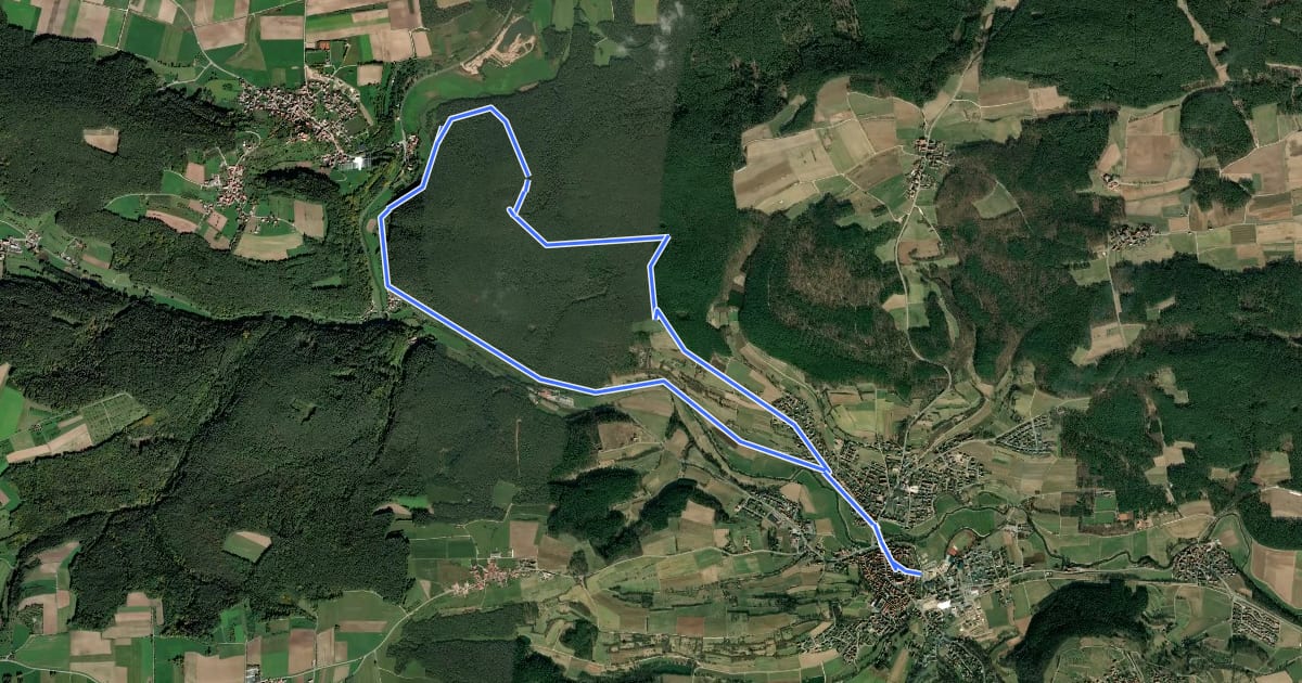 Маршрут 20 Wanderung zur Bärenburg на спутниковом снимке