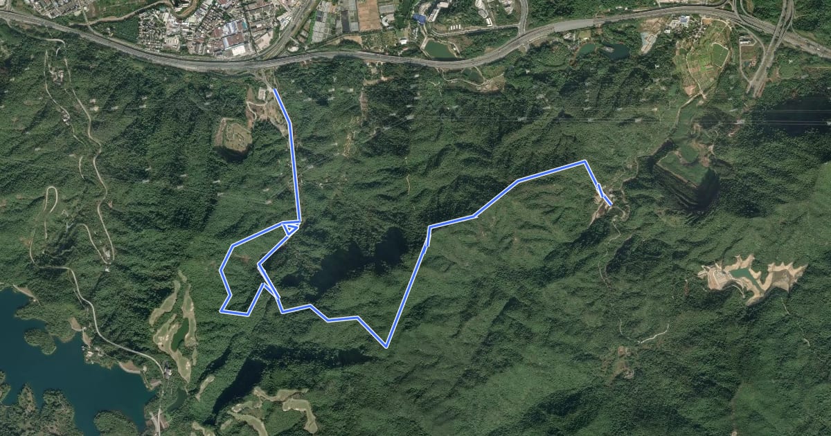 Маршрут 山河步道 на спутниковом снимке