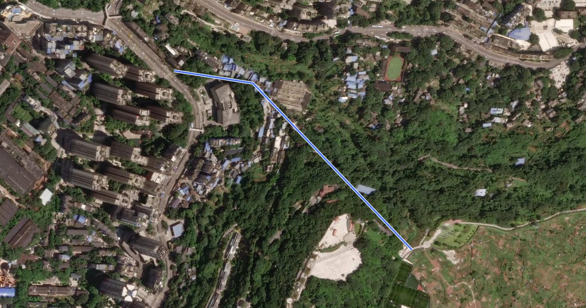 Маршрут 圣泉古道 на спутниковом снимке