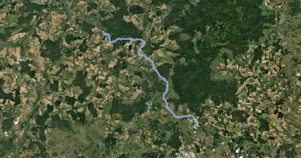 Маршрут 2039 Metly-Šťáhlavy на спутниковом снимке