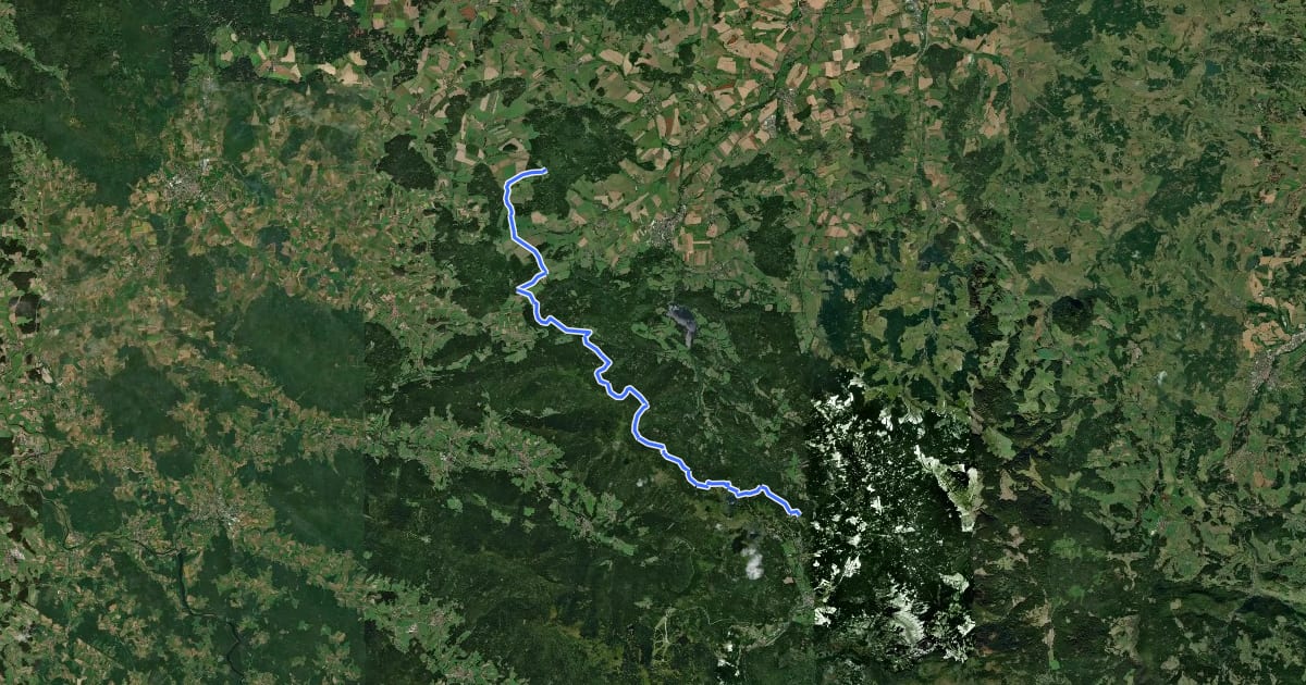 Маршрут 2055 Liščí Hájovna-Špičácké sedlo на спутниковом снимке