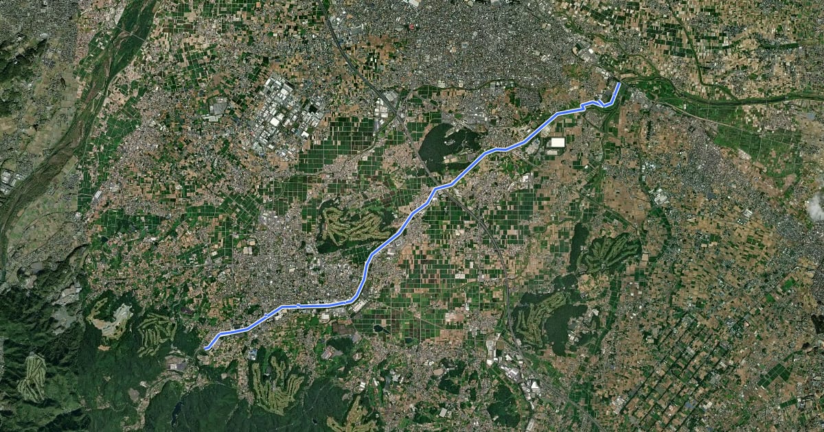 Маршрут 小山川 遊歩道 на спутниковом снимке