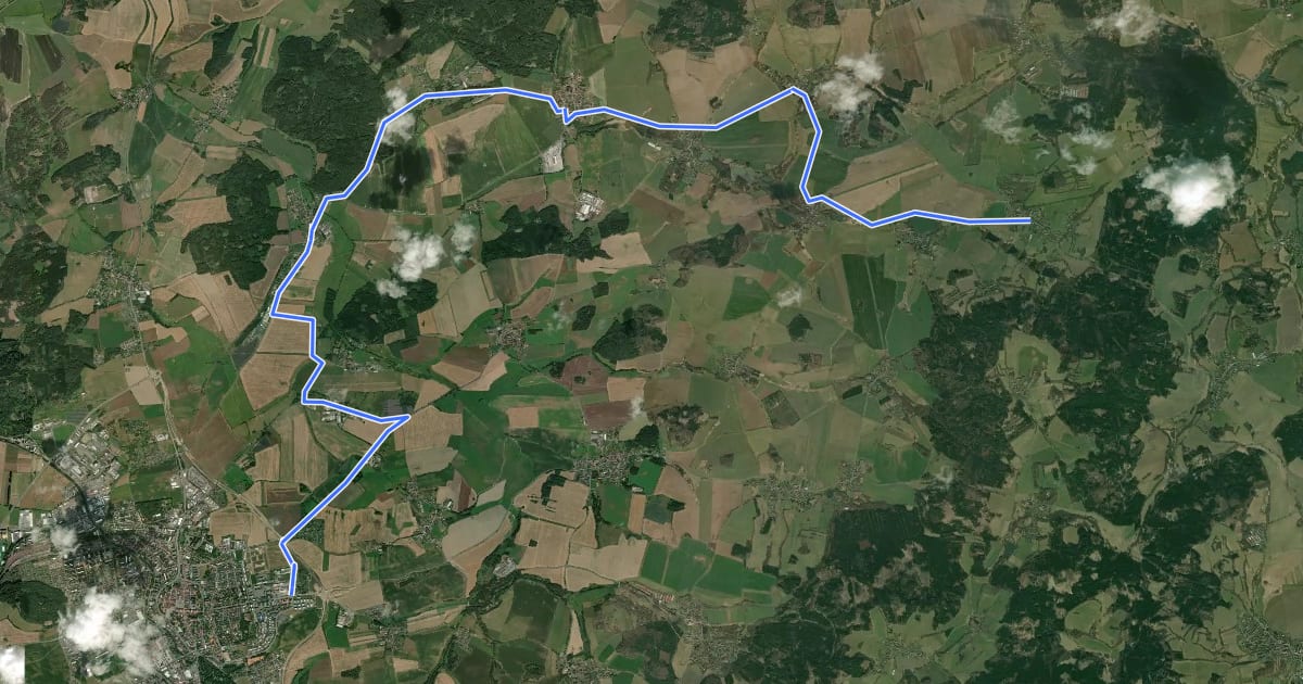 Маршрут 2081 Klatovy-Němčice на спутниковом снимке