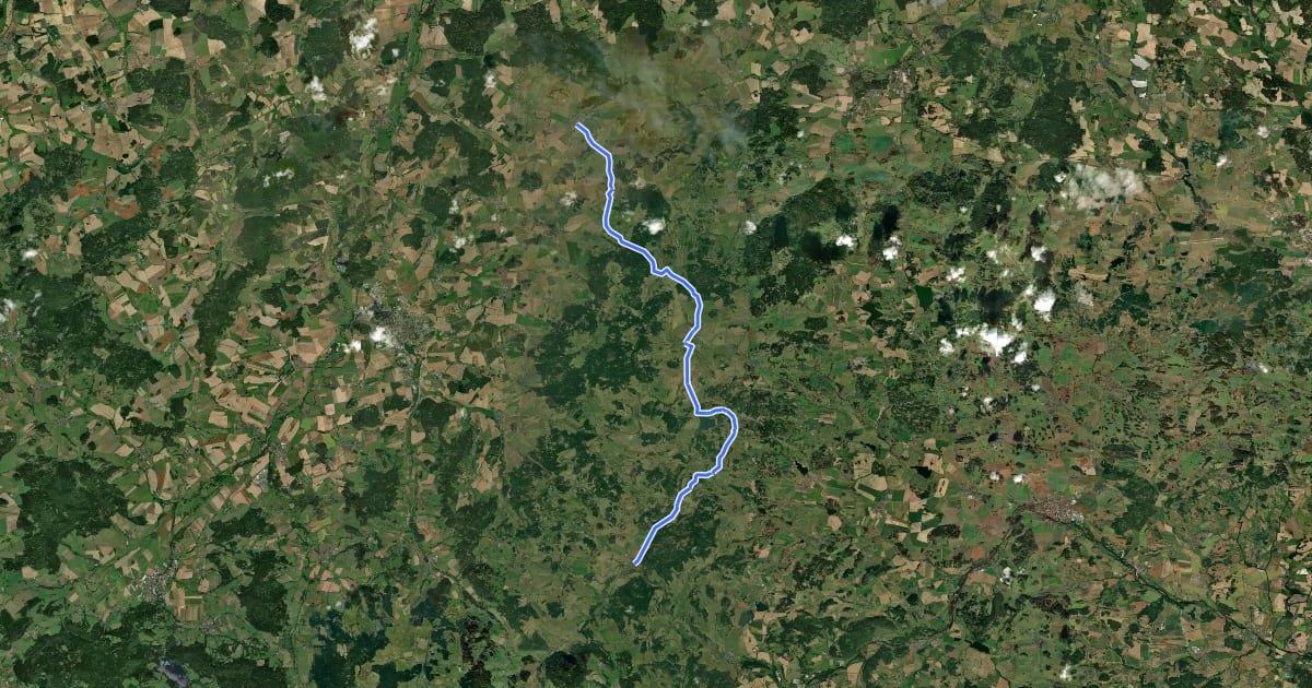 Маршрут 2082 Kolínec-Měčín на спутниковом снимке