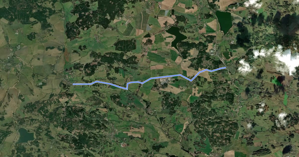 Маршрут 2083 Zborovy-Pačejov nádraží на спутниковом снимке