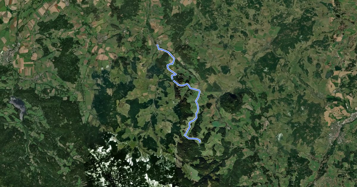 Маршрут 2094 Běšiny-Čeletice на спутниковом снимке