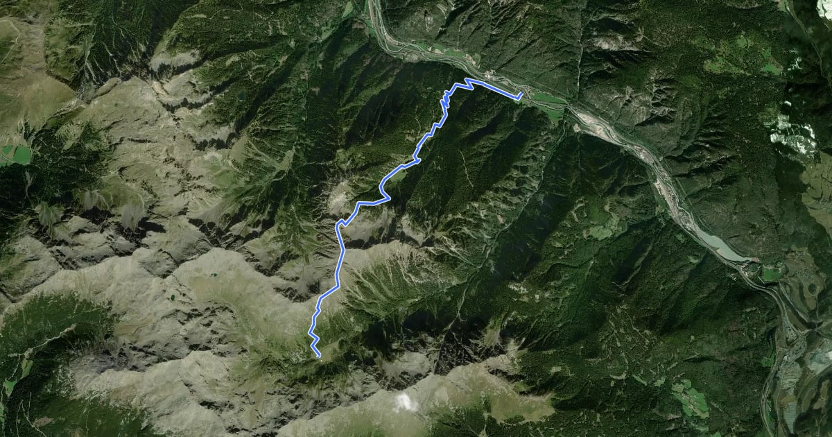 Маршрут 21 - Mittewald => Kreuzjoch => Flaggeralm на спутниковом снимке