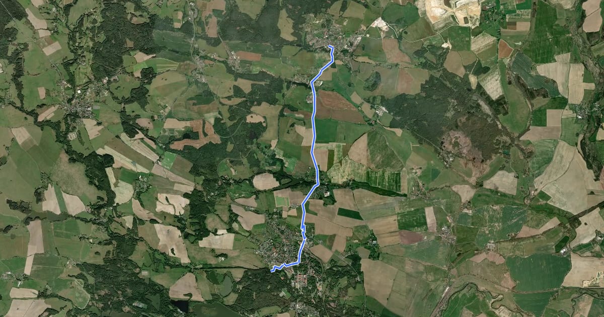Маршрут 2134 Skalná-Františkovy Lázně на спутниковом снимке