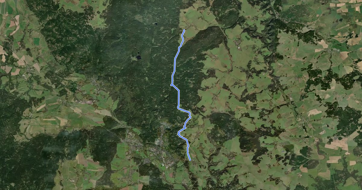 Маршрут 2139 Mariánské Lázně-Vlkovice на спутниковом снимке