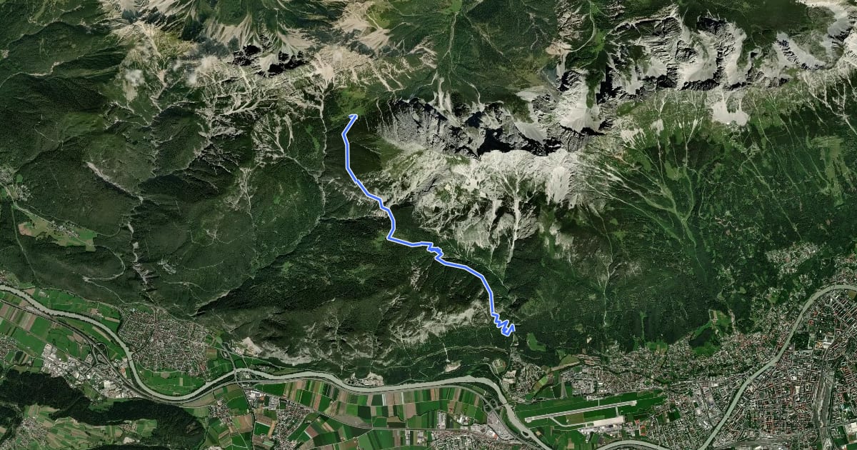 Маршрут 214 Kranebitten - Neue Magdeburger Hütte - Solsteinhaus на спутниковом снимке
