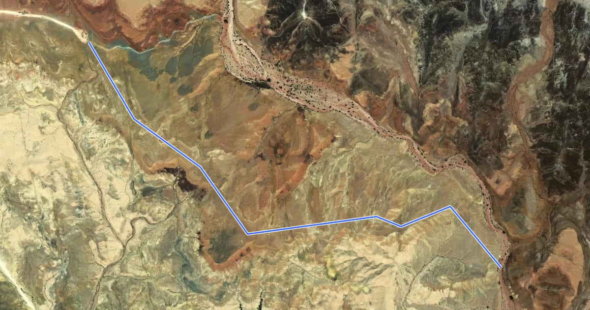 Маршрут רמת סהרונים на спутниковом снимке