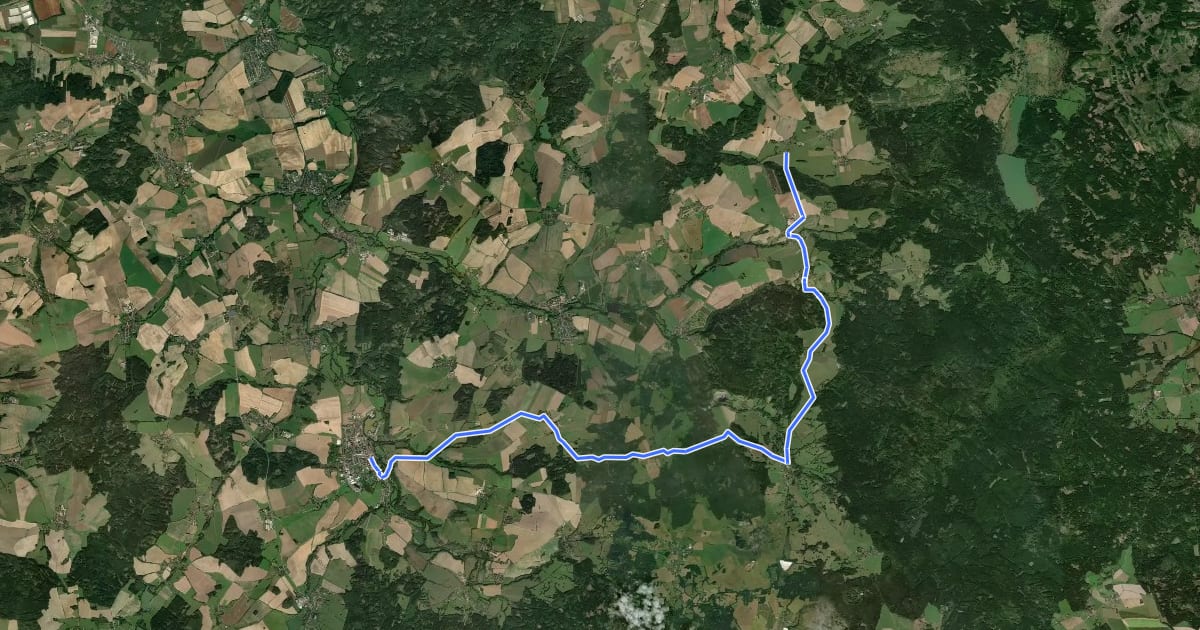 Маршрут 2147 Blovice-Vísky на спутниковом снимке