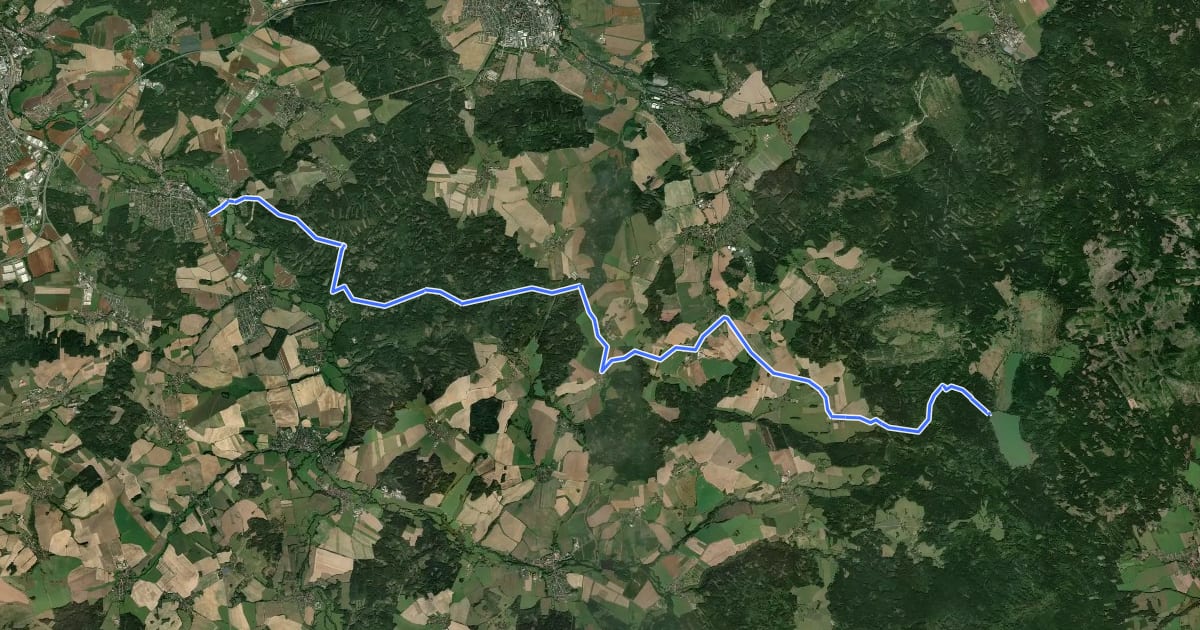 Маршрут 2154 Starý Plzenec-Padrťský rybník на спутниковом снимке