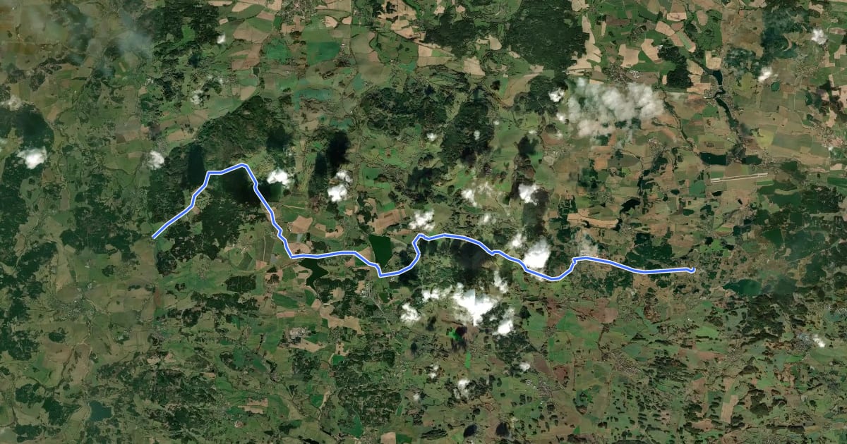 Маршрут 2162 Lovčice-Kadov на спутниковом снимке