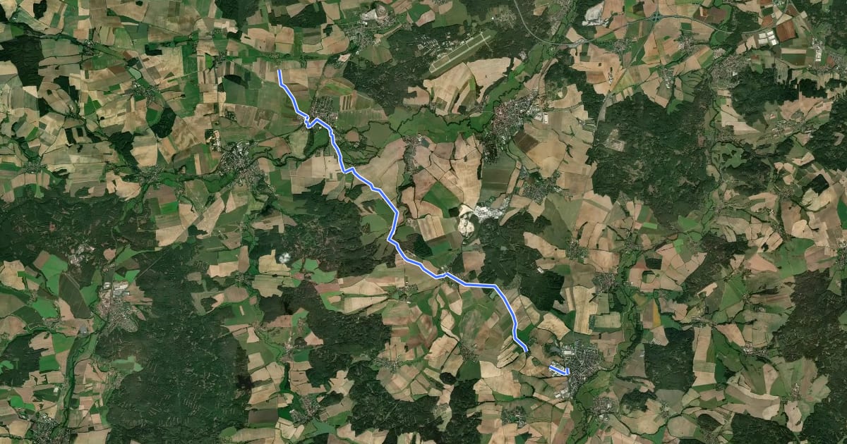 Маршрут 2166 Přeštice-Hoříkovice на спутниковом снимке