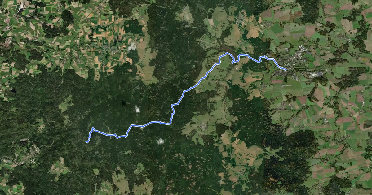 Маршрут 2171 Havran-Tachov на спутниковом снимке