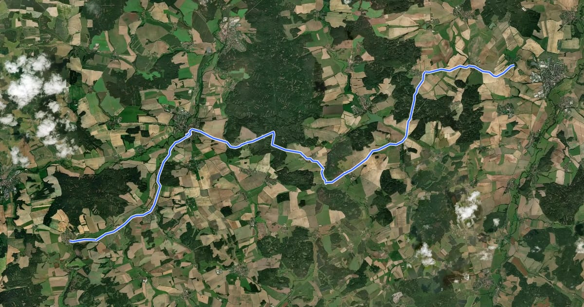 Маршрут 2185 Blížejov - Žerovice на спутниковом снимке