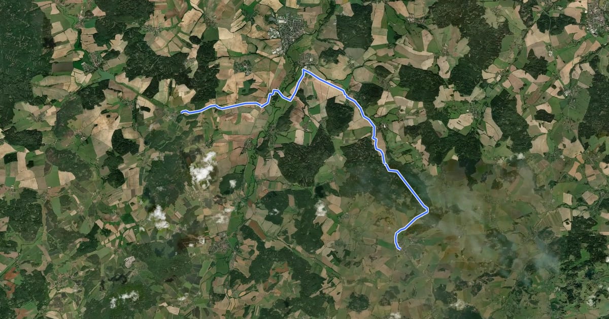 Маршрут 2186 Měčín-Roupov на спутниковом снимке