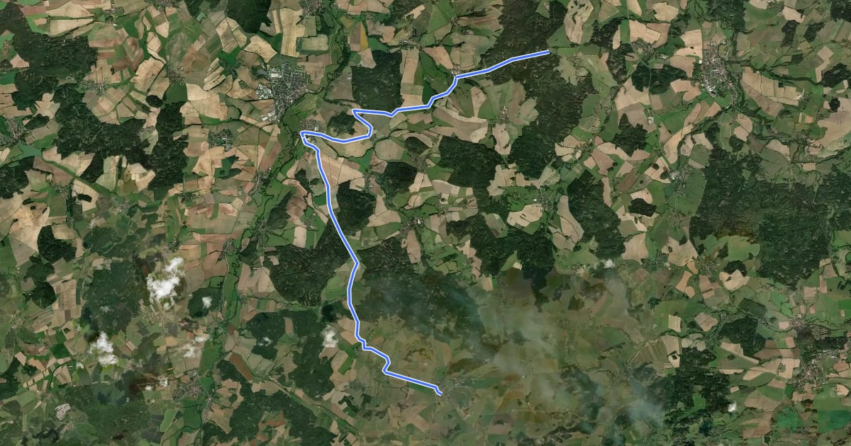 Маршрут 2188 Měčín-Hadovka на спутниковом снимке