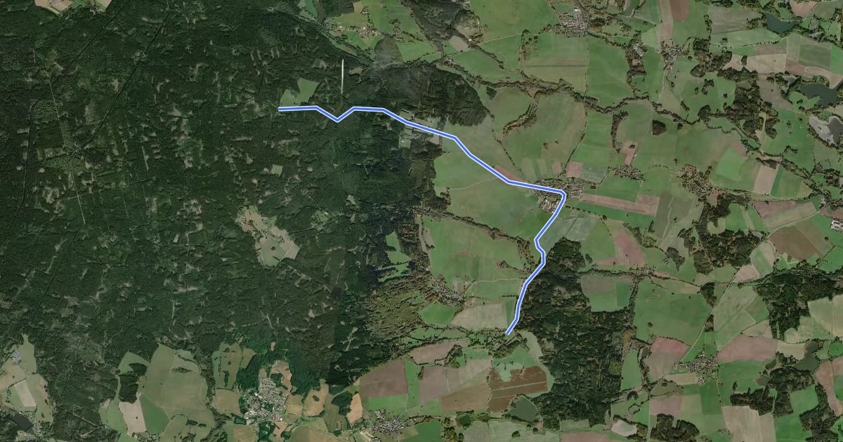 Маршрут 2202 Březí-Jalový Dvůr на спутниковом снимке