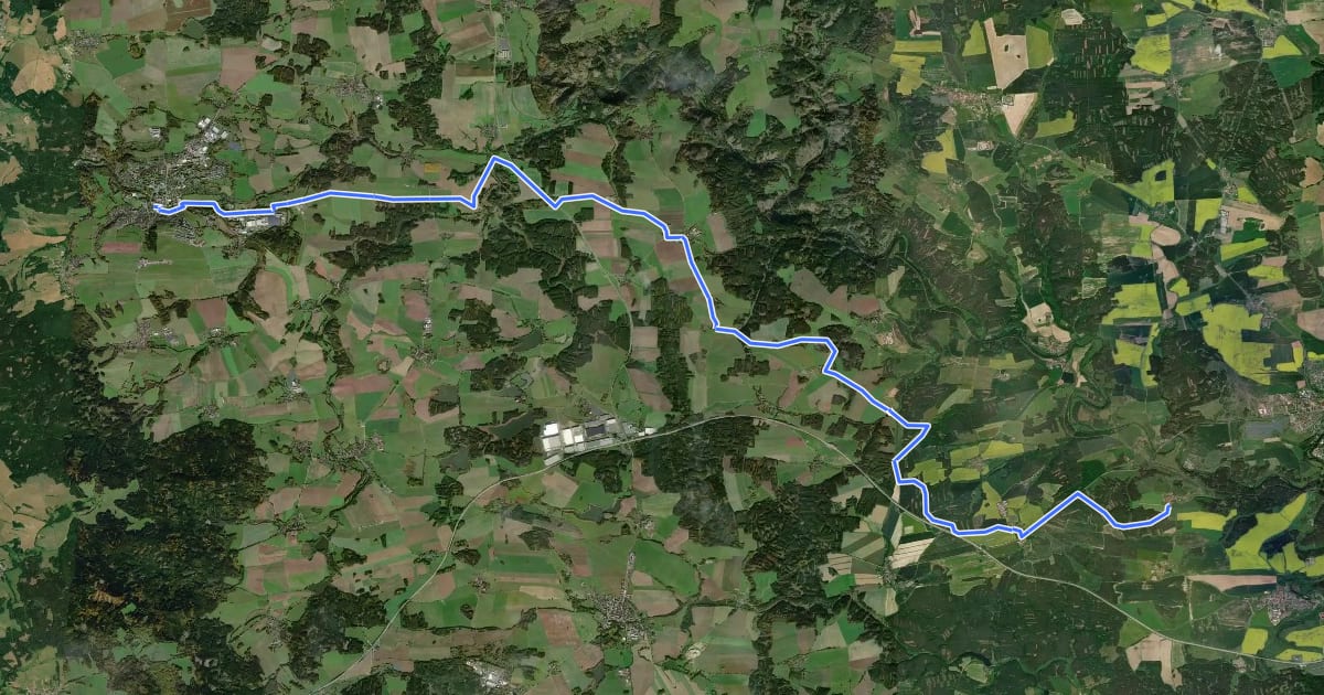 Маршрут 2203 Tachov-Vrbice u Stříbra на спутниковом снимке