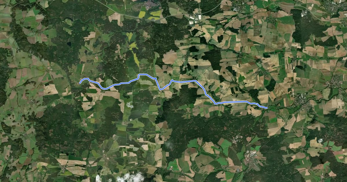 Маршрут 2209 Hradec - Prostiboř на спутниковом снимке