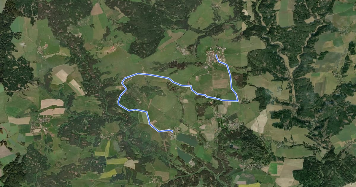Маршрут 2218 Bezdružice-Kokašice на спутниковом снимке