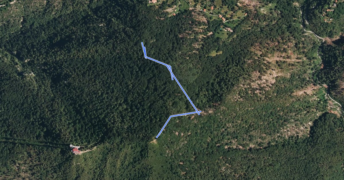Маршрут 222A Variante Vararo-Poggio Sasso del Ferro на спутниковом снимке