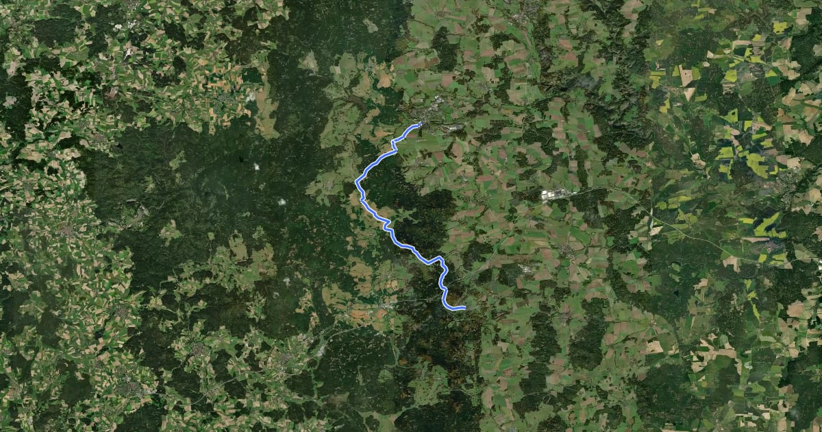 Маршрут 2236 Přimda-Tachov на спутниковом снимке