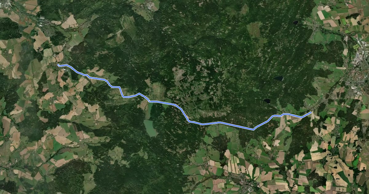 Маршрут 2251 Bohutín-Mirošov на спутниковом снимке