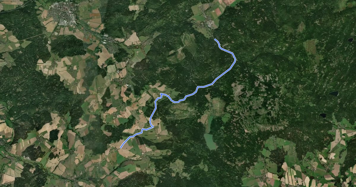 Маршрут 2252 Strašice-Lučiště на спутниковом снимке