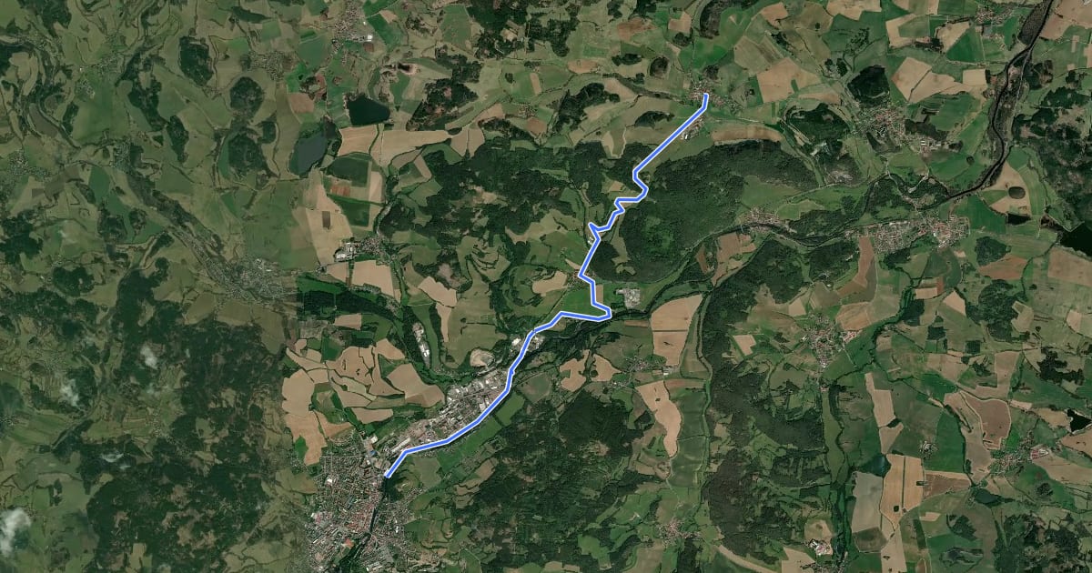 Маршрут 2267 Sušice-Budětice на спутниковом снимке